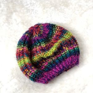 Knit Rainbow Beanie
